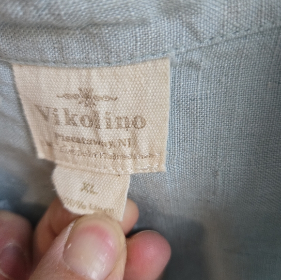 Linen button down, Vikolino, European linen, XL,  light blue - Picture 5 of 5